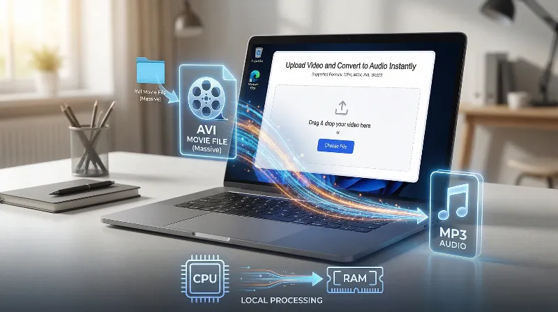 Convert Large AVI Movie Files to MP3 Locally