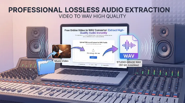 Music producer extracting lossless 32-bit audio from video to wav